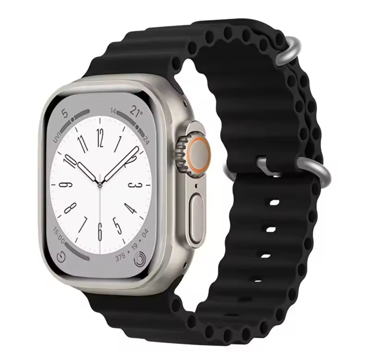 OG Μαύρο Ocean Band Λουράκι Σιλικόνης για Apple Watch & OG Smartwatches