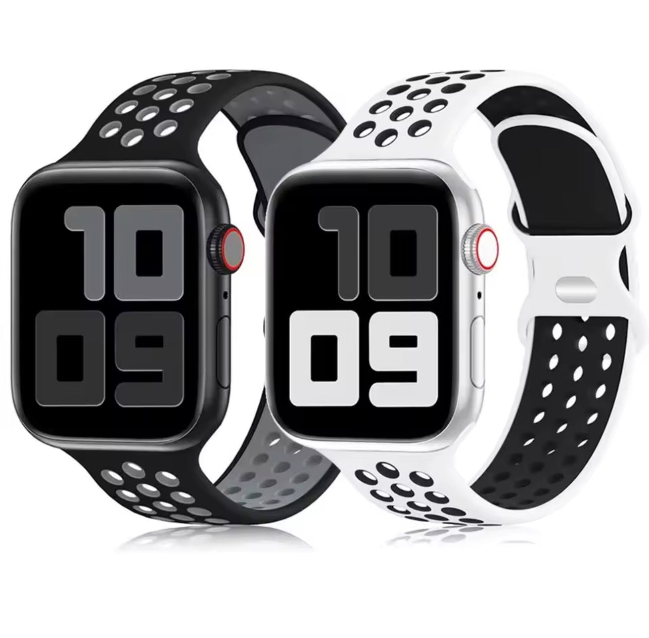 Silicone Sport Strap for OG & Apple Watch – Breathable Two-Tone, Multiple Colors